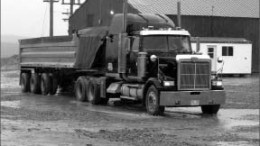 An ore truck leaving Rambler Metals and Mining's Ming copper-gold mine. Photo by Rambler Metals and Mining