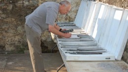 Exploration manager Nigel Hulme studying core samples at Impact Silver's camp in Zacualpan, Mexico. Source: Impact Silver