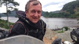 Mark Bristow, chief executive officer of Randgold Resources, during a motorcycle charity tour that raised US$1.6 million for orphanages and other charities in Africa. Credit: Randgold Resources