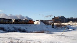A winter shot of the Iron Ore Company of Canada (IOC) railway. Credit: Iron Ore Company of Canada