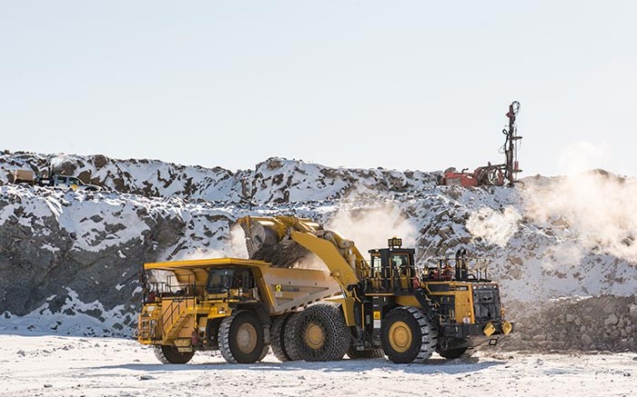 A haul truck receives a load at Mountain Province Diamonds' Gahcho Ku diamond project in the Northwest Territories. Source: Mountain Province Diamonds