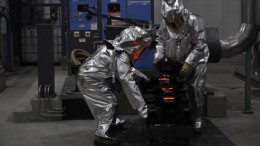 Workers pour dor at Rubicon Minerals' Phoenix gold mine in mid-2015, shortly before the company suspended the mine to "enhance its geological model." Credit: Rubicon Minerals