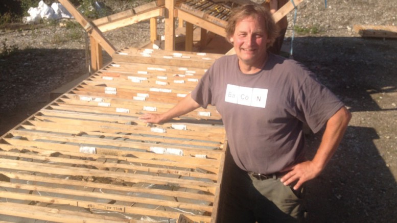 Peter Tallman, president and CEO of Klondike Gold, at the company’s core shack outside Dawson City, Yukon. Photo by Lesley Stokes.