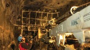 An underground development worker at Trevali Mining’s Caribou zinc mine in New Brunswick. Credit: Trevali Mining.