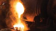 Gold pouring at Monarques Gold’s Beaufor gold mine in Quebec. Credit: Monarques Gold.