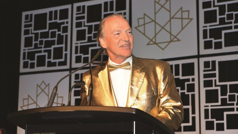 Franco-Nevada chairman Pierre Lassonde was the master of ceremonies for the 2018 Canadian Mining Hall of Fame induction ceremony in Toronto. Credit: Keith Houghton Photography.