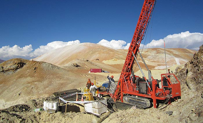 Drillers at Gold Fields' Salares Norte gold-silver project in northern Chile. Credit: Gold Fields.