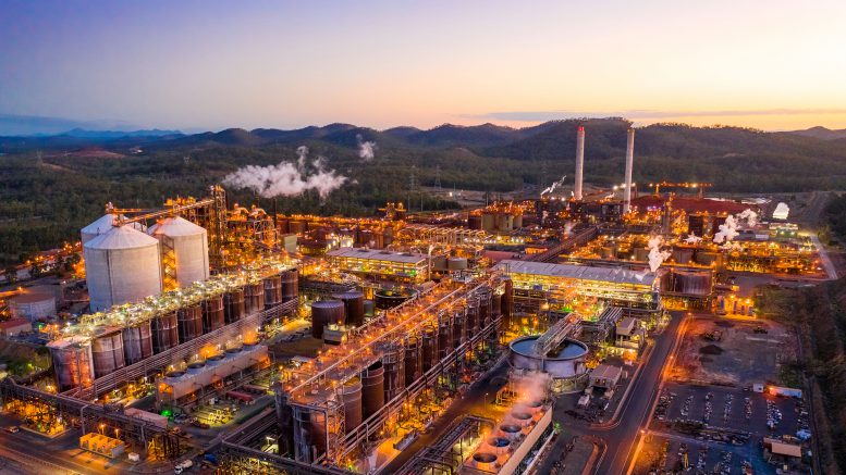 Rio Tinto Yarwun alumina refinery Australia.
